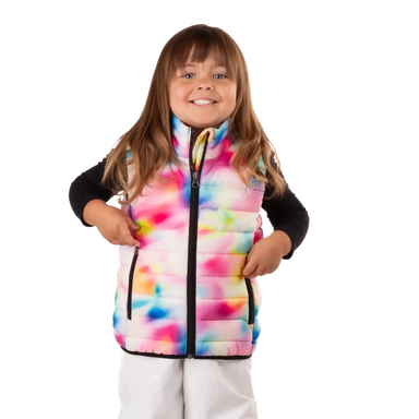 Boulder Gear Kid's D-Lite Puffer Vest in opal, on model front view