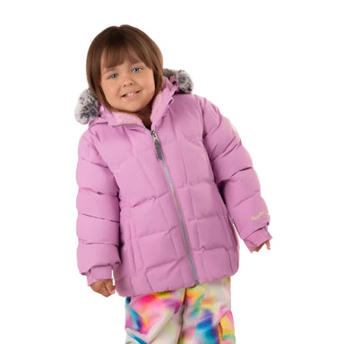 Boulder Gear Kid's Raya Jacket in lavender, on model front view