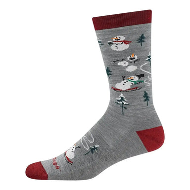 Darn Tough Men's Sled Head Crew Lightweight Lifestyle Socks in gray, inside view