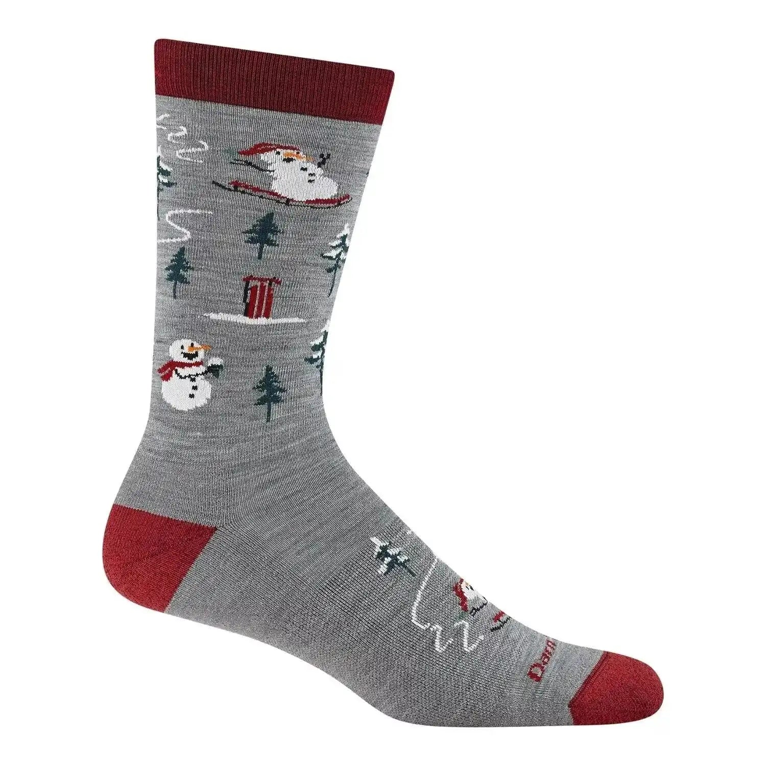 Darn Tough Men's Sled Head Crew Lightweight Lifestyle Socks in gray, side view