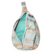 KAVU Rope Sling Bag in valley trail, front view unzipped