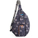 KAVU Rope Sling Bag in quiet wildflowers, front view