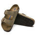 Birkenstock Arizona Soft Footbed Suede Sandal in taupe, sole view