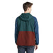 LL Bean Men's Mountain Classic Anorak shown in the Spruce/Tuscan Olive color option, back view on model.
