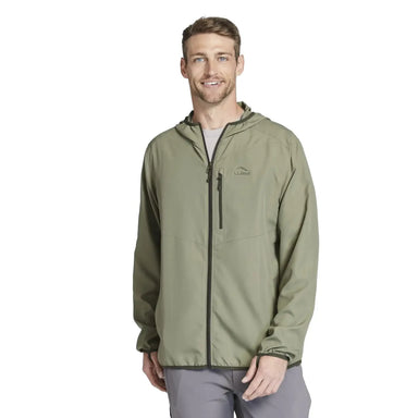 L.L. Bean M's No Fly Zone Jacket, Olive Gray, front view on model