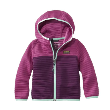 LL Bean Baby Airlight Full-Zip Hoodie shown in the Sugar Plum color option. Front view.