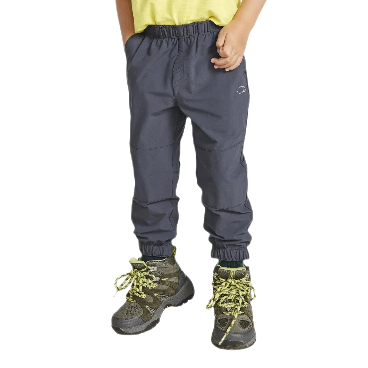 LL Bean Toddlers' Cresta Hiking Joggers shown in the Carbon Navy color option, Front view on model.