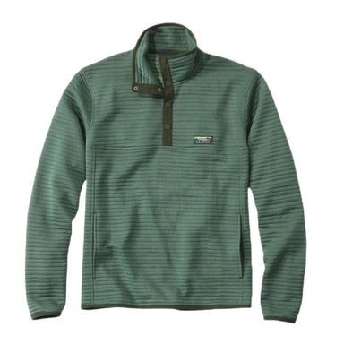 L.L. Bean M's Airlight Knit Pullover, Light Everglade Heather, front view flat