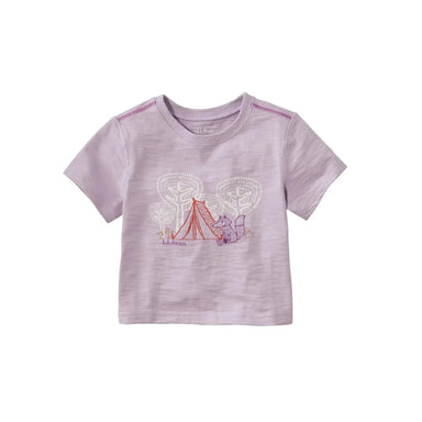 LL Bean Toddler Graphic Tee shown in the Lavender Ice Fox color/print. Front view.