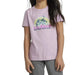 LL Bean Kid's Graphic Tee, Glow-in-the-Dark shown in the Lavender Ice Happy Place color option. Front view on model.
