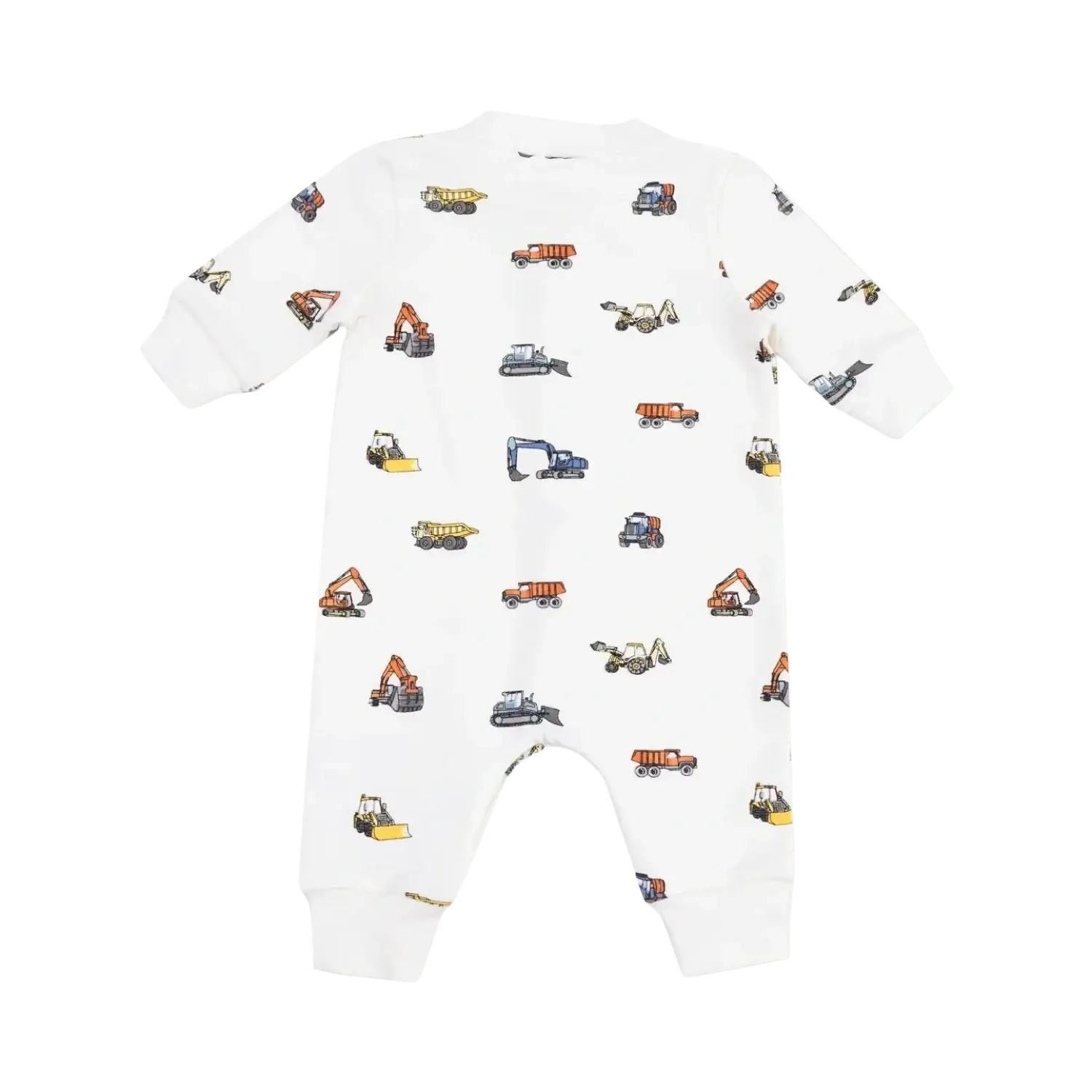 Angel Dear Baby Baseball Collar Romper, Construction Pattern, Back view