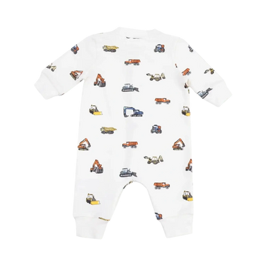 Angel Dear Baby Baseball Collar Romper, Construction Pattern, Back view