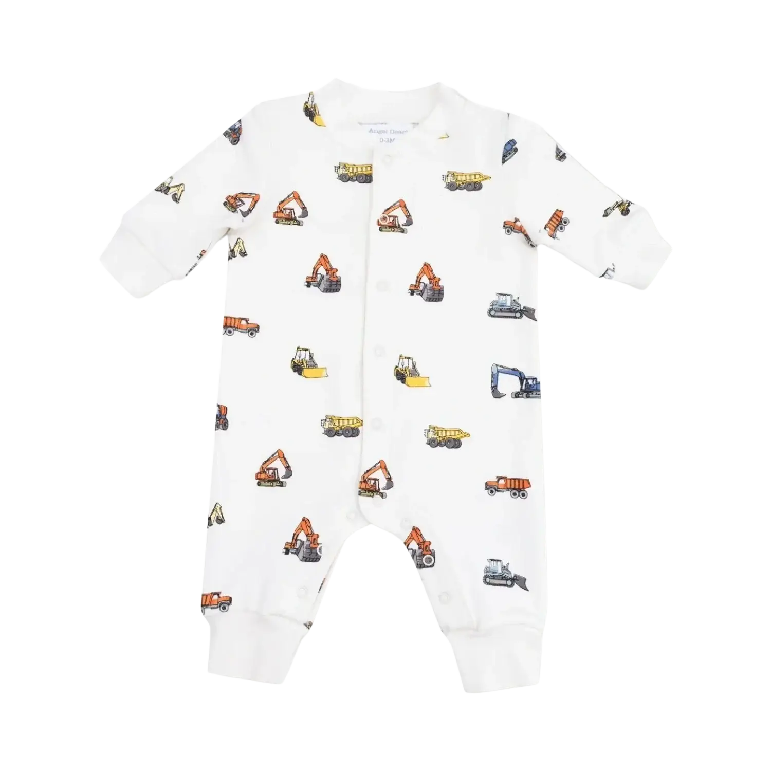 Angel Dear Baby Baseball Collar Romper, Construction Pattern, Front view