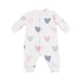 Angel Dear Baby Baseball Collar Romper, Heart Pattern, Front view
