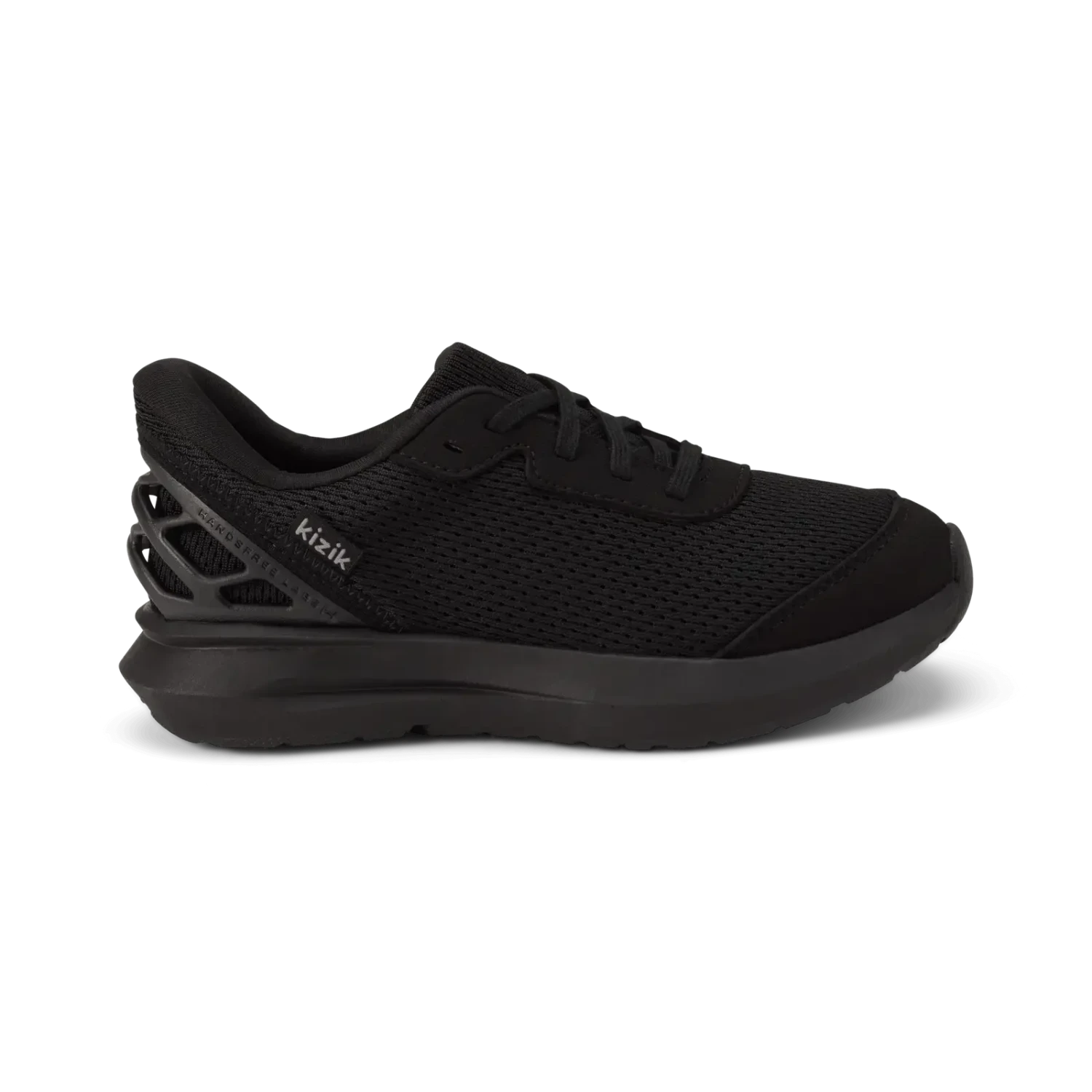 Kizik Kid's Athens 2 sneaker in blackout side view