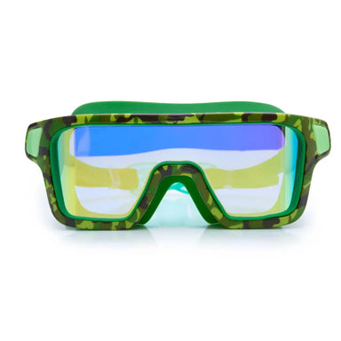 Bling2o Kid's Special Ops Swim Goggles in Guerilla Green, front view 