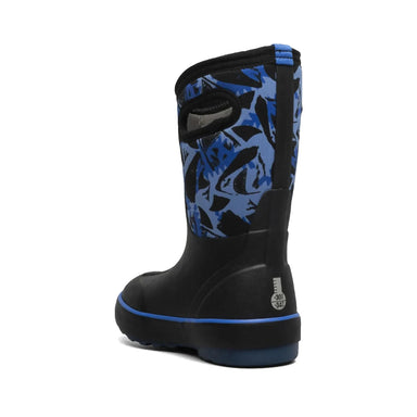 BOGS Kid's Classic II Sharks Boot in black multi, back angle