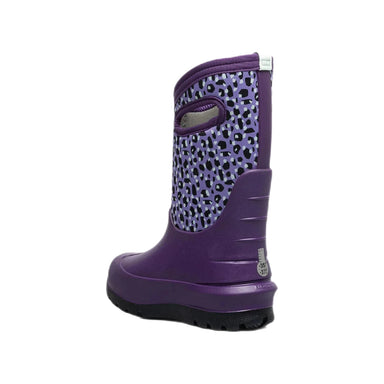 BOGS Kid's Neo-Classic Joyful Jungle Boot in purple multi, back angle