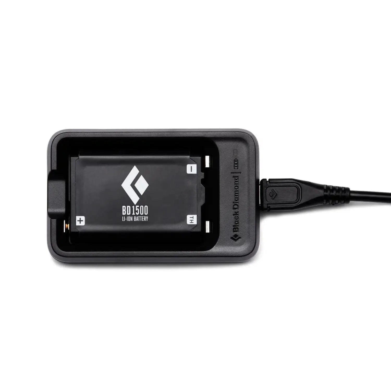 Black Diamond 1500 Battery & Charger Front View at Bearcub Outfitters