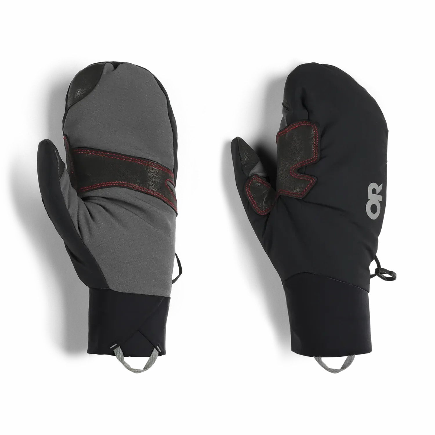 Outdoor Research Deviator Mitts in black, front and back view pair at Bearcub Outfitters.