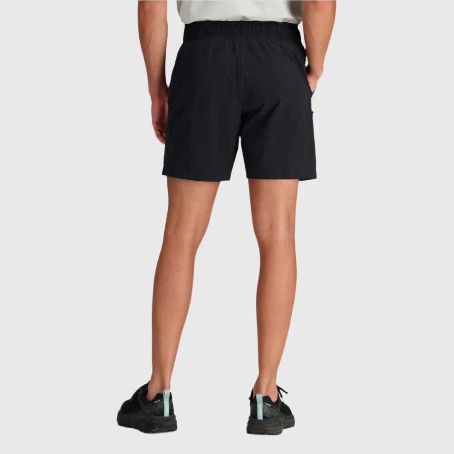 Outdoor Research Men's Astro Shorts - 7" Inseam, shown in the Black color optional Bearcub Outfitters. Back View on model.