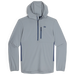 Outdoor Research Men's Astroman Air Sun Hoodie shown in the Slate/Cenote color option at Bearcub Outfitters. Front view flat.