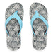 Reef Kid's Ahi Sandals in light blue palm, pair view top
