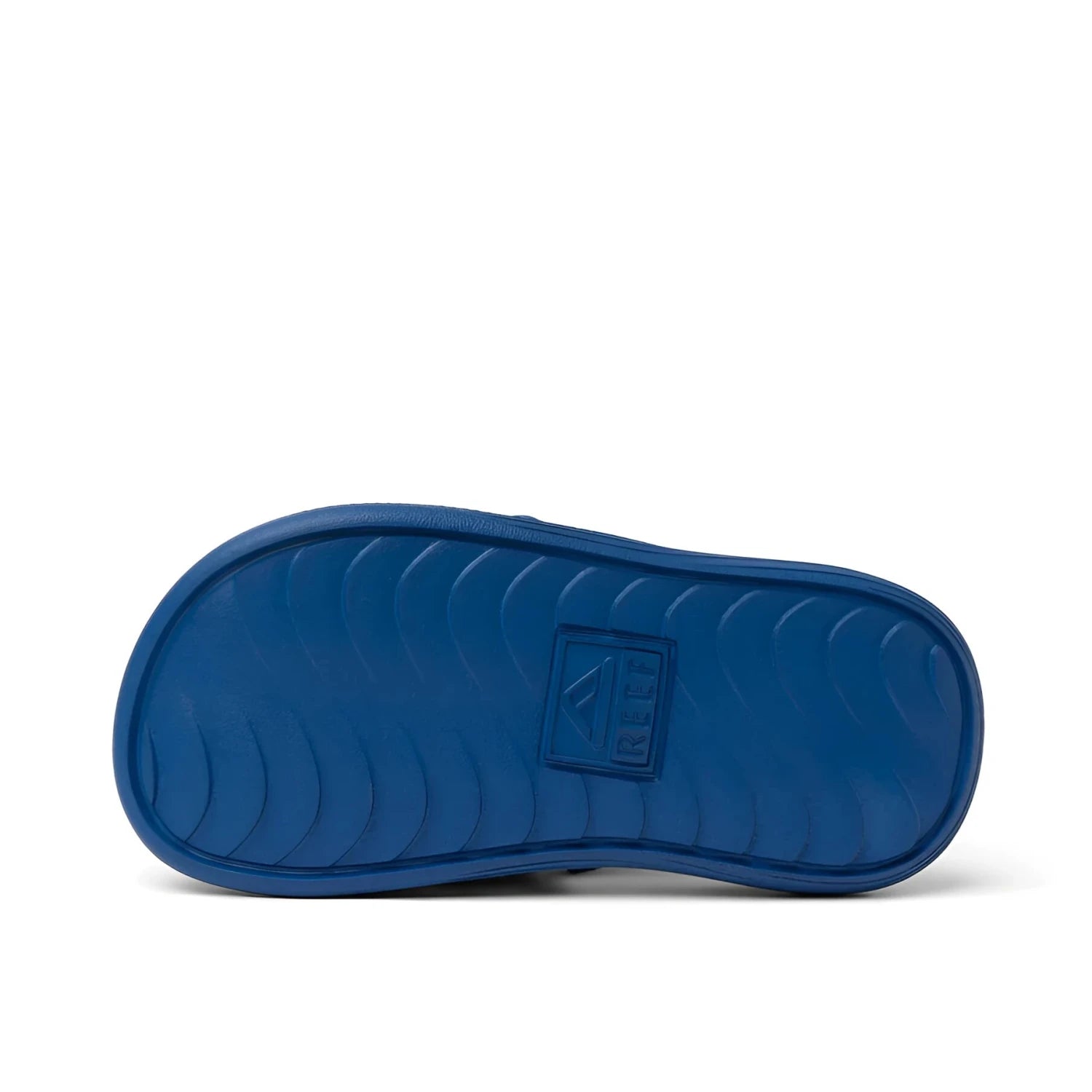 Reef Little Salty Slide in royal sharks, sole view