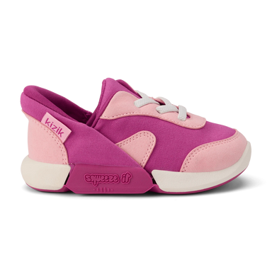 Kizik Toddler's Squeeze It in festival fuchsia, side view