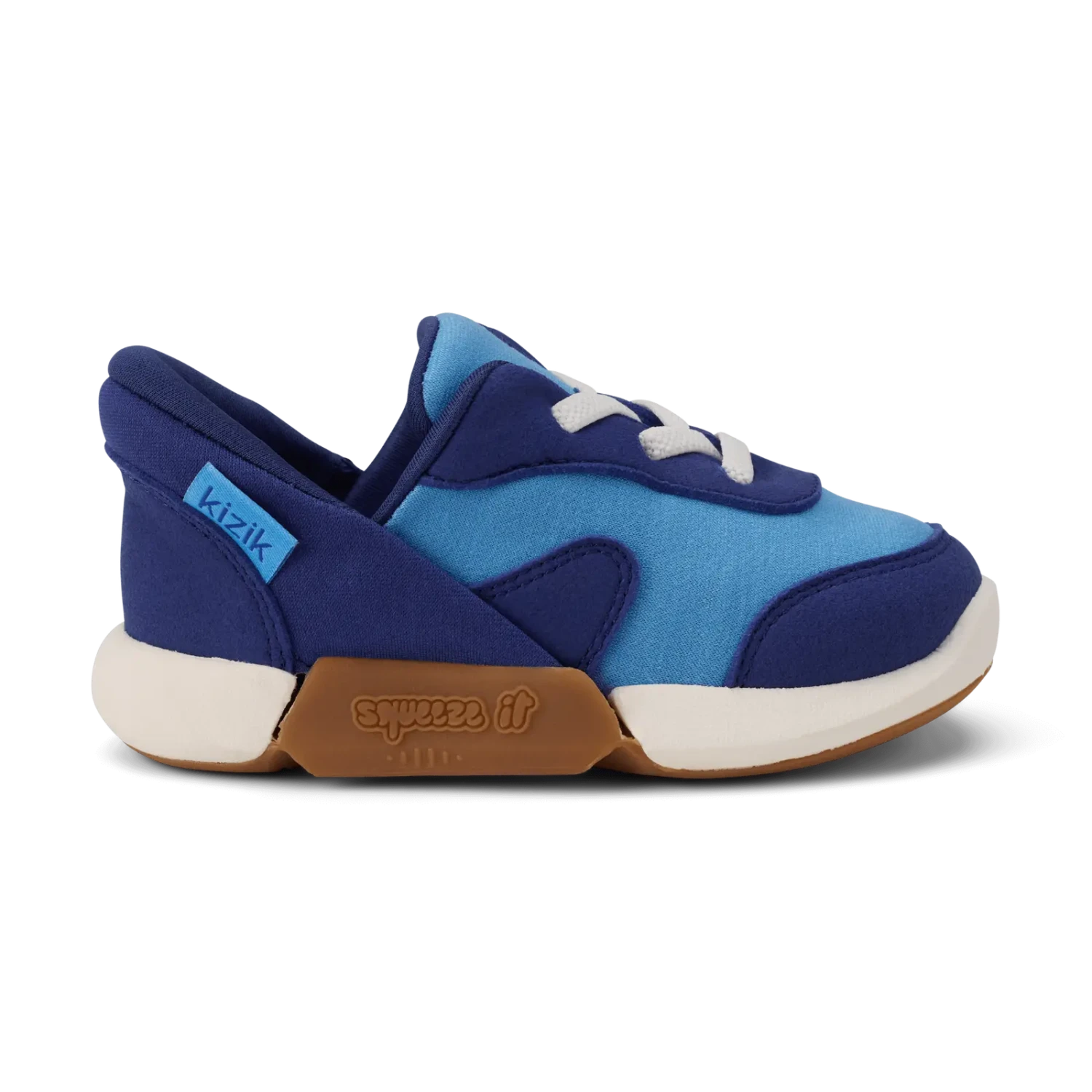 Kizik Toddler's Squeeze It in bellweather blue, side view