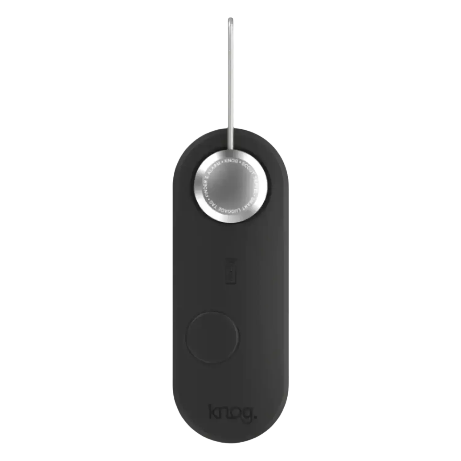 Eagle Creek Knog Scout Travel Smart Luggage Tag in Black, front view flat