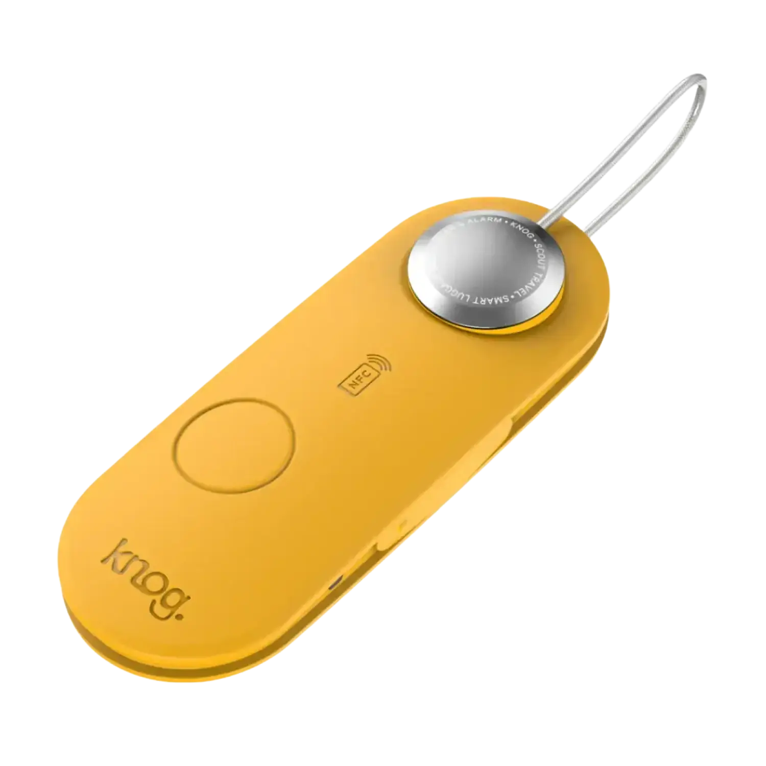 Eagle Creek Knog Scout Travel Smart Luggage Tag in Yellow, angle view