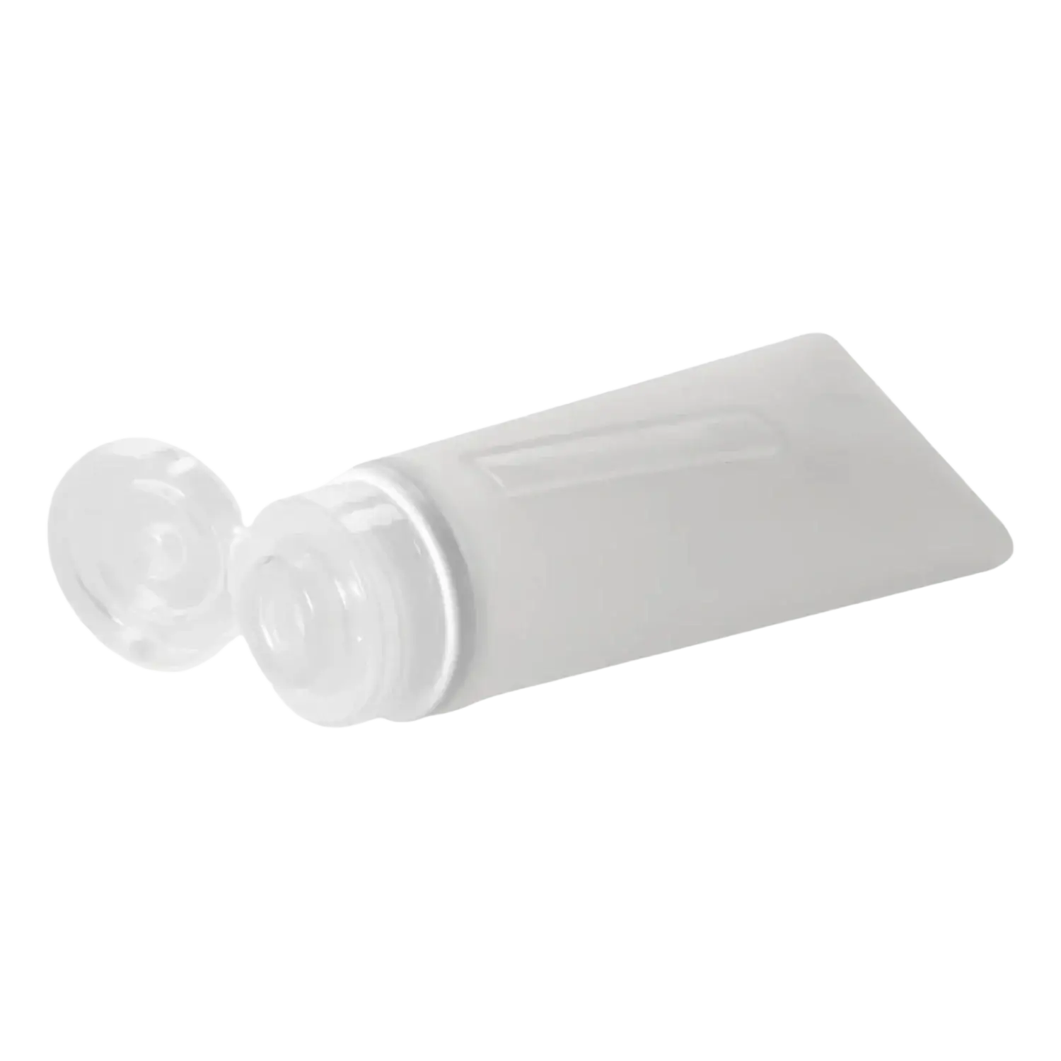 Eagle Creek Silicone Bottle Set, on it's side with cap open