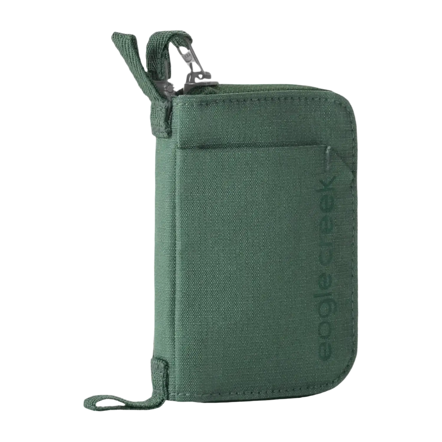 Eagle Creek Stash RFID Zip Wallet in grass green, front view