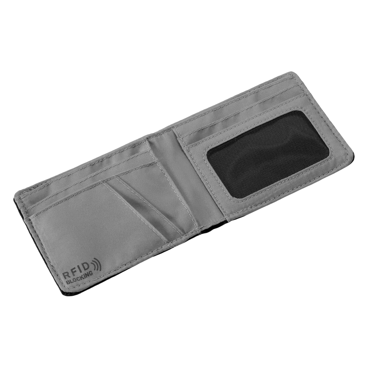 Eagle Creek Stash RFID Bifold Wallet in black, open view