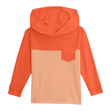 Free Fly Toddler Bamboo Shade Hoodie in flamingo & coral peach, flat front view