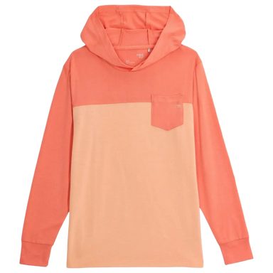Free Fly Kid's Bamboo Shade Hoodie in flamingo & coral peach, flat front view