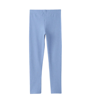 Hatley Girl's Cozy Leggings in cornflower blue, flat back view