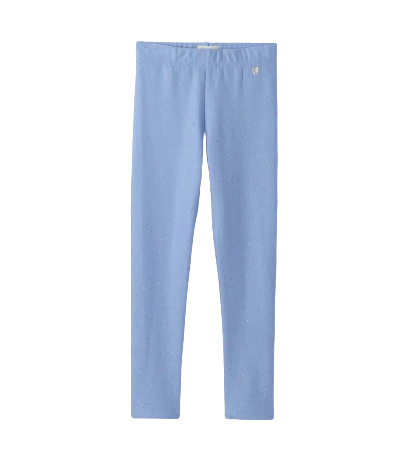 Hatley Girl's Cozy Leggings in cornflower blue, flat front view