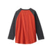 Hatley Raglan t-shirt with red body and grey heather sleeves.