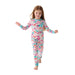 Hatley Kid's Bamboo Pajama Set in pretty horses, on model front