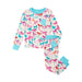 Hatley Kid's Bamboo Pajama Set in pretty horses print, set flat front