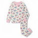 Hatley Kid's Cotton Pajama Set in elegant swans, flat front