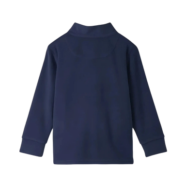 Hatley Kid's Colorblock Fleece 1/4 Zip Mockneck in navy, flat back view