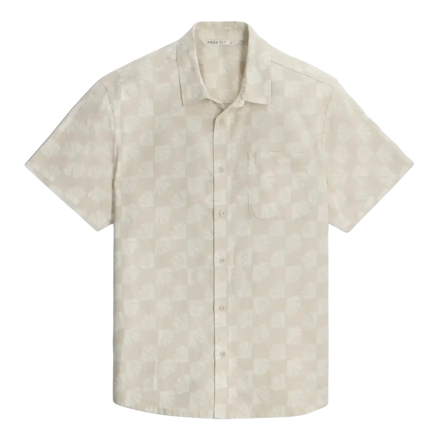 Free Fly Men's Harbor Short Sleeve Shirt, flat front view