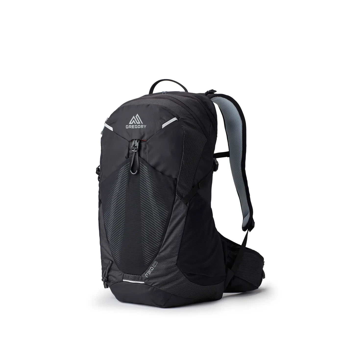 Gregory Men's Miko 25L shown in Optic Black. Front view.