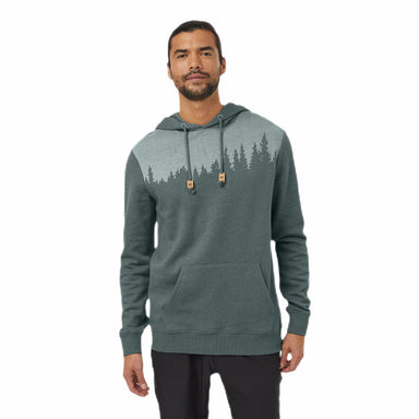 TenTree Men's Juniper Hoodie in urban green white heather, model front