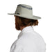 Tilly's broad brim sun hat shown on a model's head for fit and style, back view.