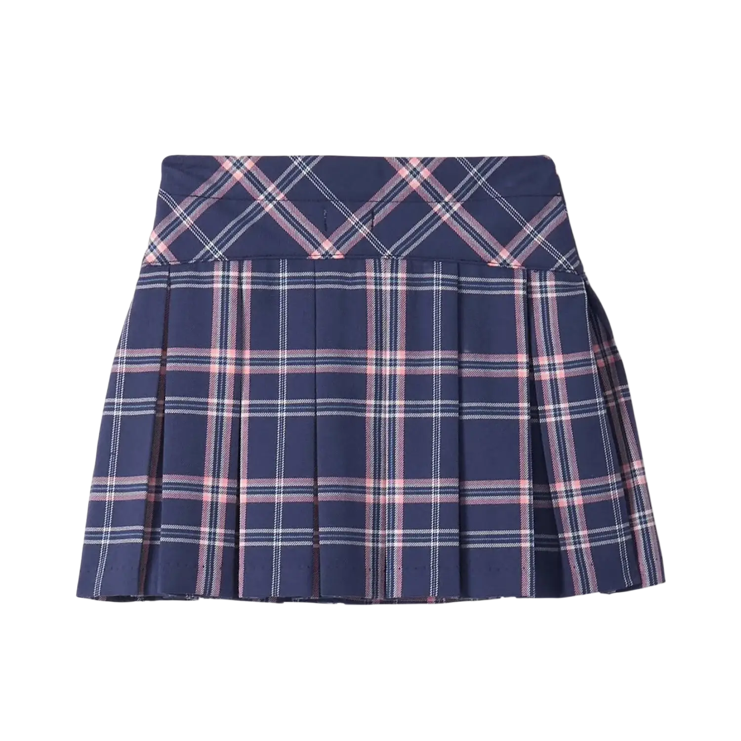Hatley Girl's Preppy Plaid Pleated Skirt, back view
