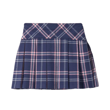 Hatley Girl's Preppy Plaid Pleated Skirt, back view